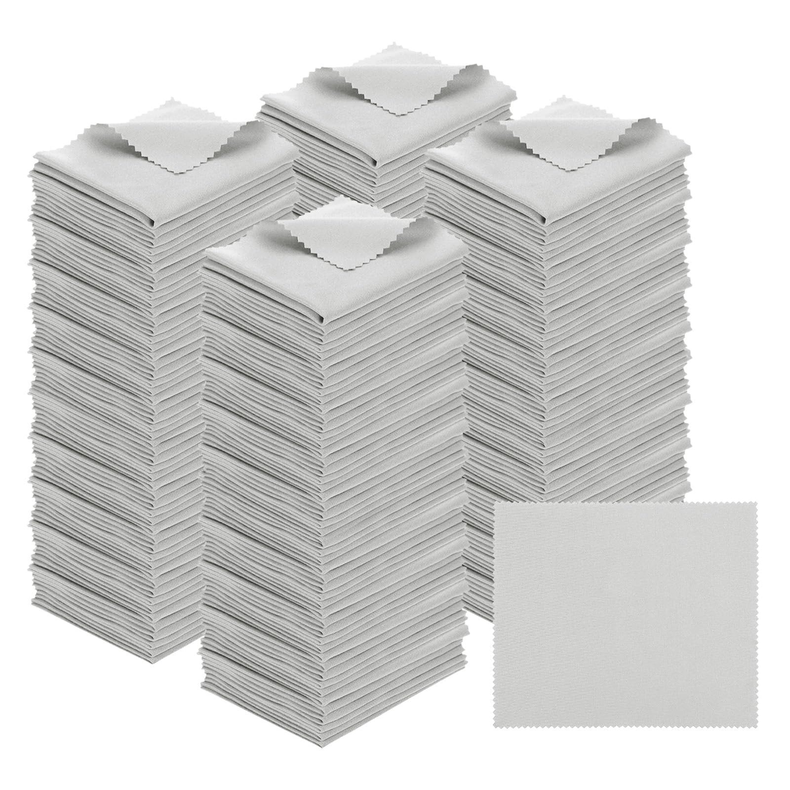 PATIKIL Paño De Limpieza De Microfibra para Gafas 7"x6", Paquete De 200 Paños De Limpieza para Gafas Suave para Limpiar Pantallas para Lentes De Cámara Gafas Pantallas En Bolsa, Gris