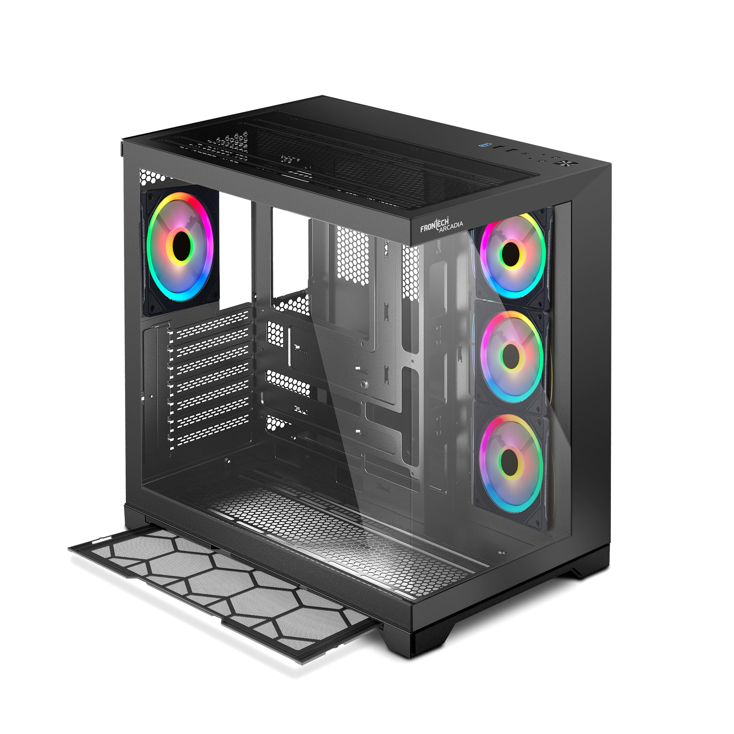 FRONTECH Gaming Computer Cabinet/Gaming Computer Case Warrior with 1 x 80 mm LED Fan and Acrylic Side Glass Panel, 2XUSB 1.0, 1XUSB 3.0, Front Audio (FT-4345) — Amazon image 9