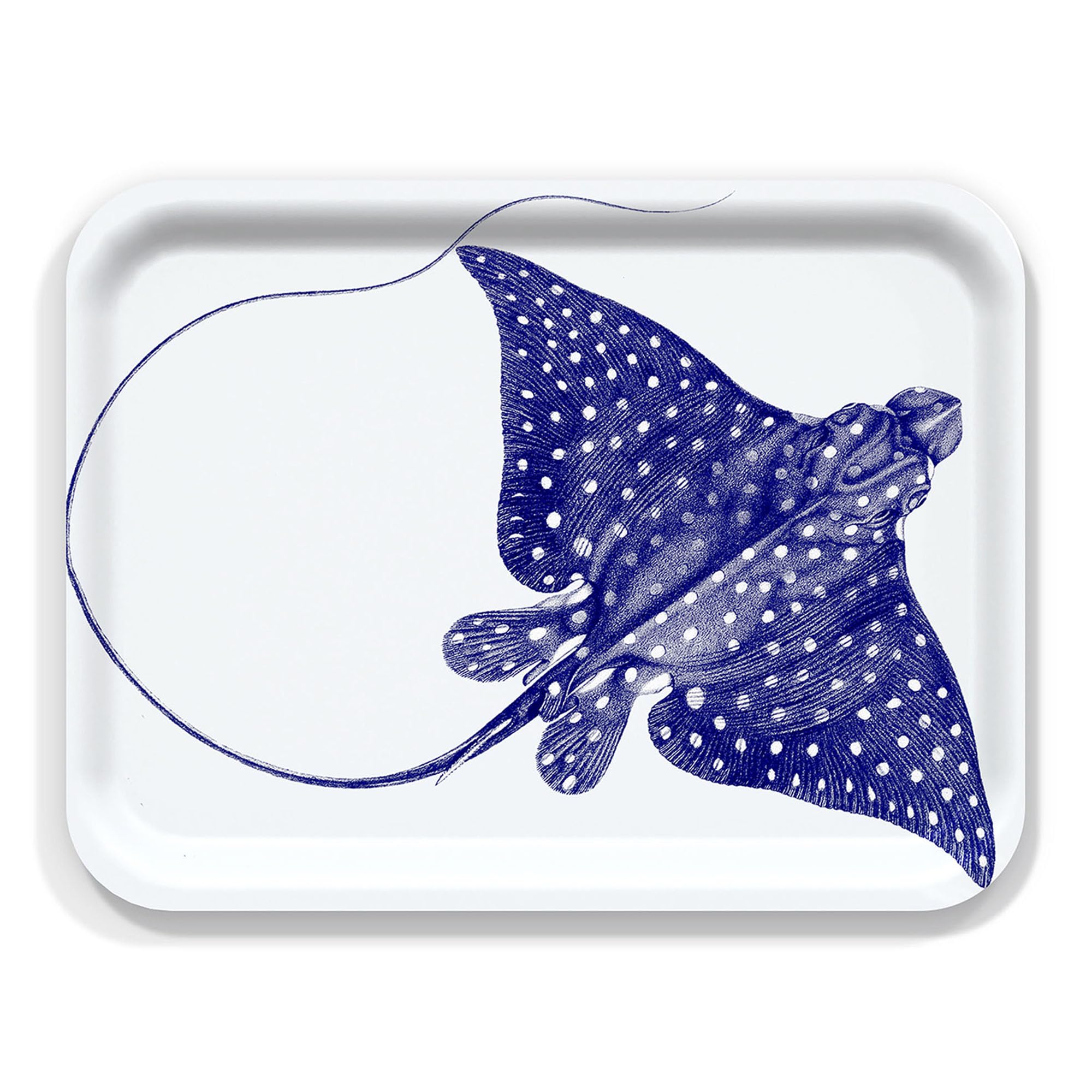 Grand plateau en bois de bouleau Caskata Spotted Stingray haut de gamme 41 cm