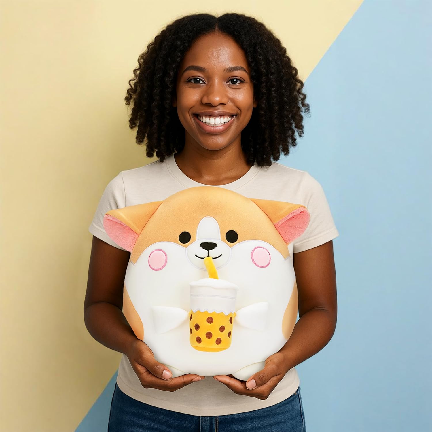 Original 13-inch Corgi Dog Pillow Plush Stuffed Animal Toy Big Size Soft Adorable Plushie,Gift for Kids Women Girls