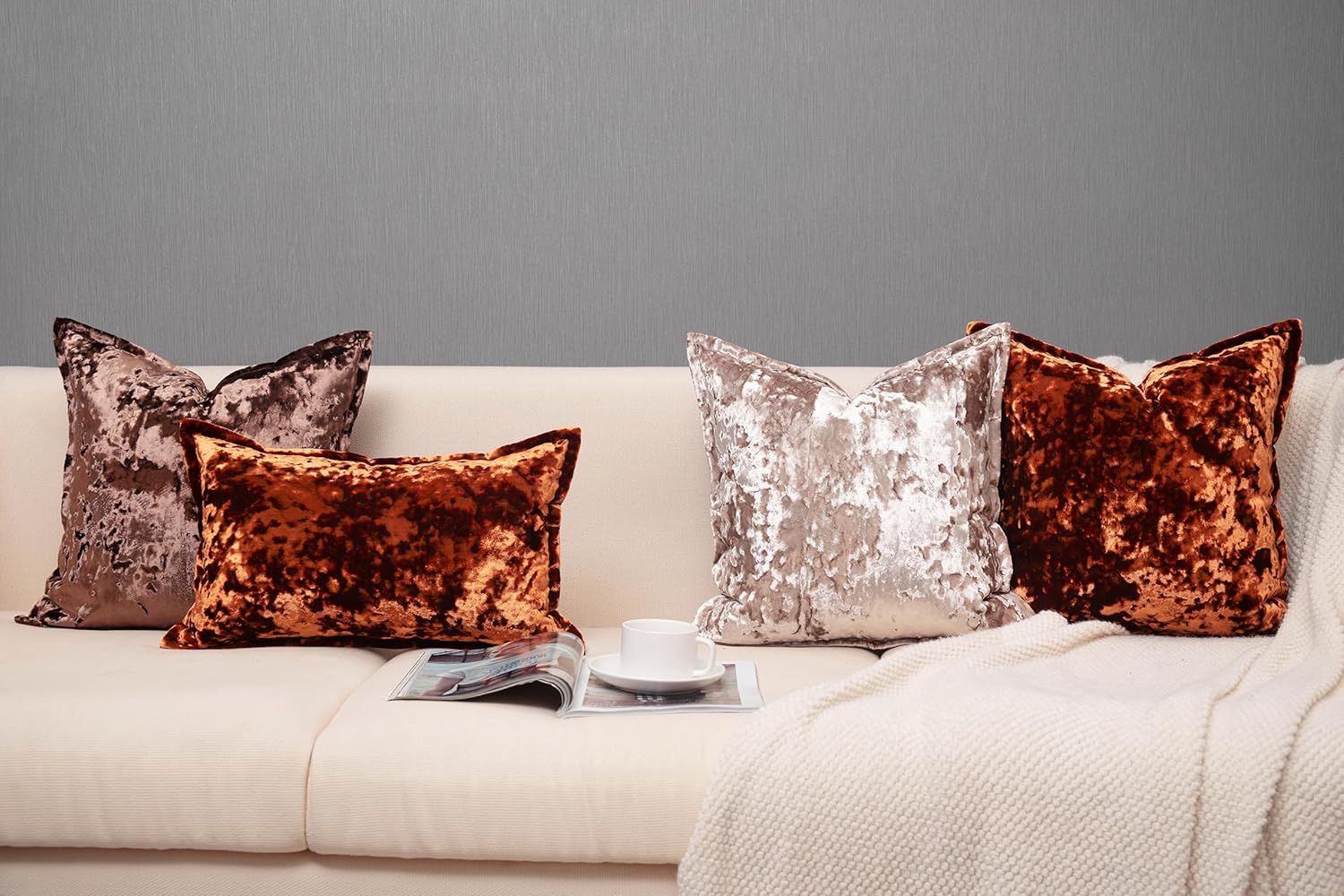 vctops Luxury Velvet Decorative Throw Pillow Cover Thick Modern Square Cushion Cover Soft Comfy Plush Pillowcases for Sofa Bedroom Couch (Pink,20"x20")