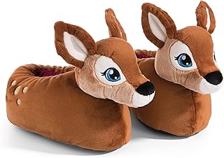 NICI Slippers Deer Mala Magic Size EU 38-41/UK 5-7, Cuddly Shoes for Warm Feet, Plush Slippers in Animal Design for Children & Adults, 49228, Great Gift Idea, Brown