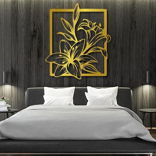 Miniatura 6 de Fayholy Decoración de pared de flores de metal, arte de pared de metal, letrero floral, decoración de pared de metal, decoración de lirio,