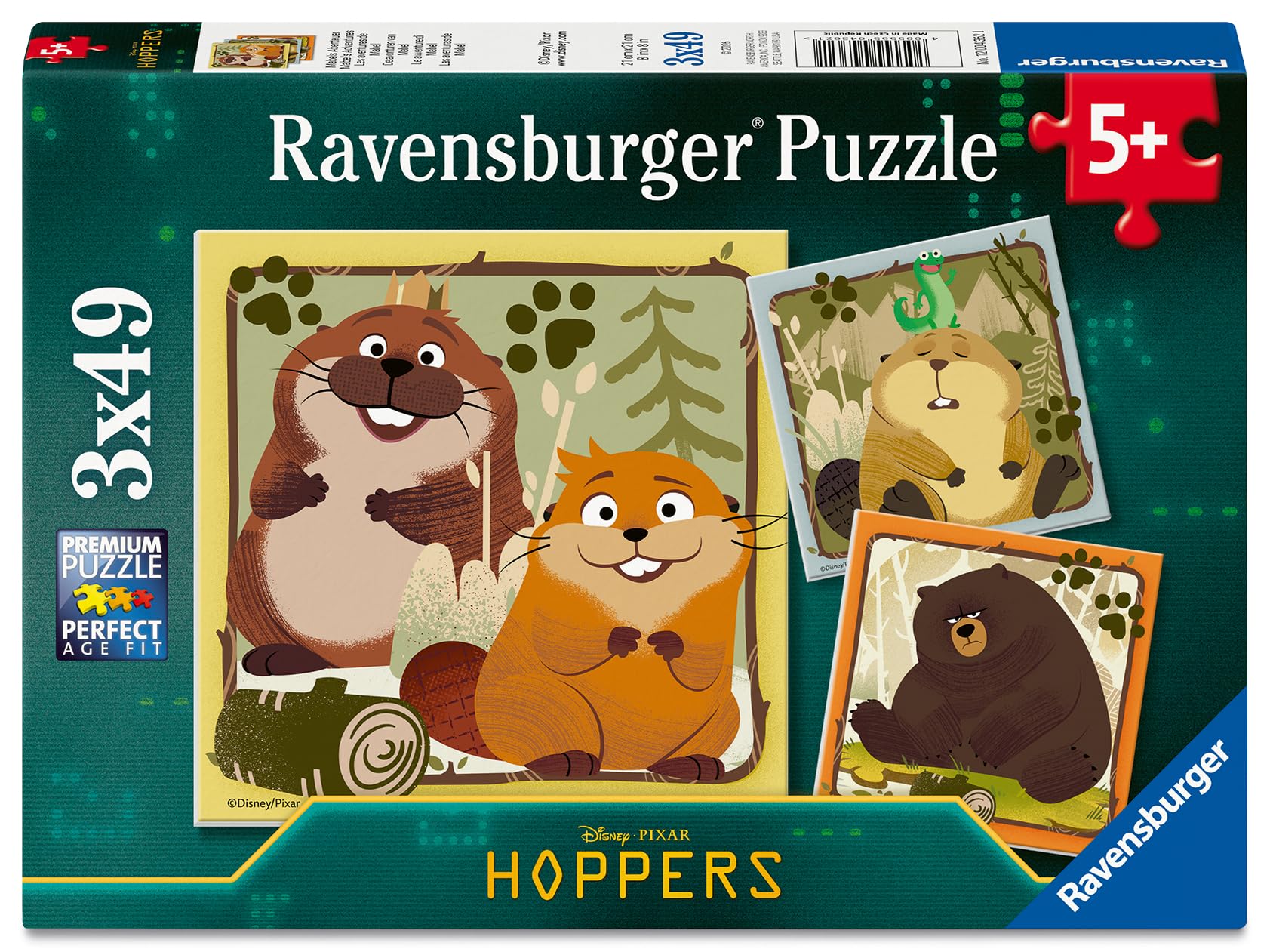 Ravensburger Disney Pixar Hoppers, 3x 49 piece Jigsaw Puzzles