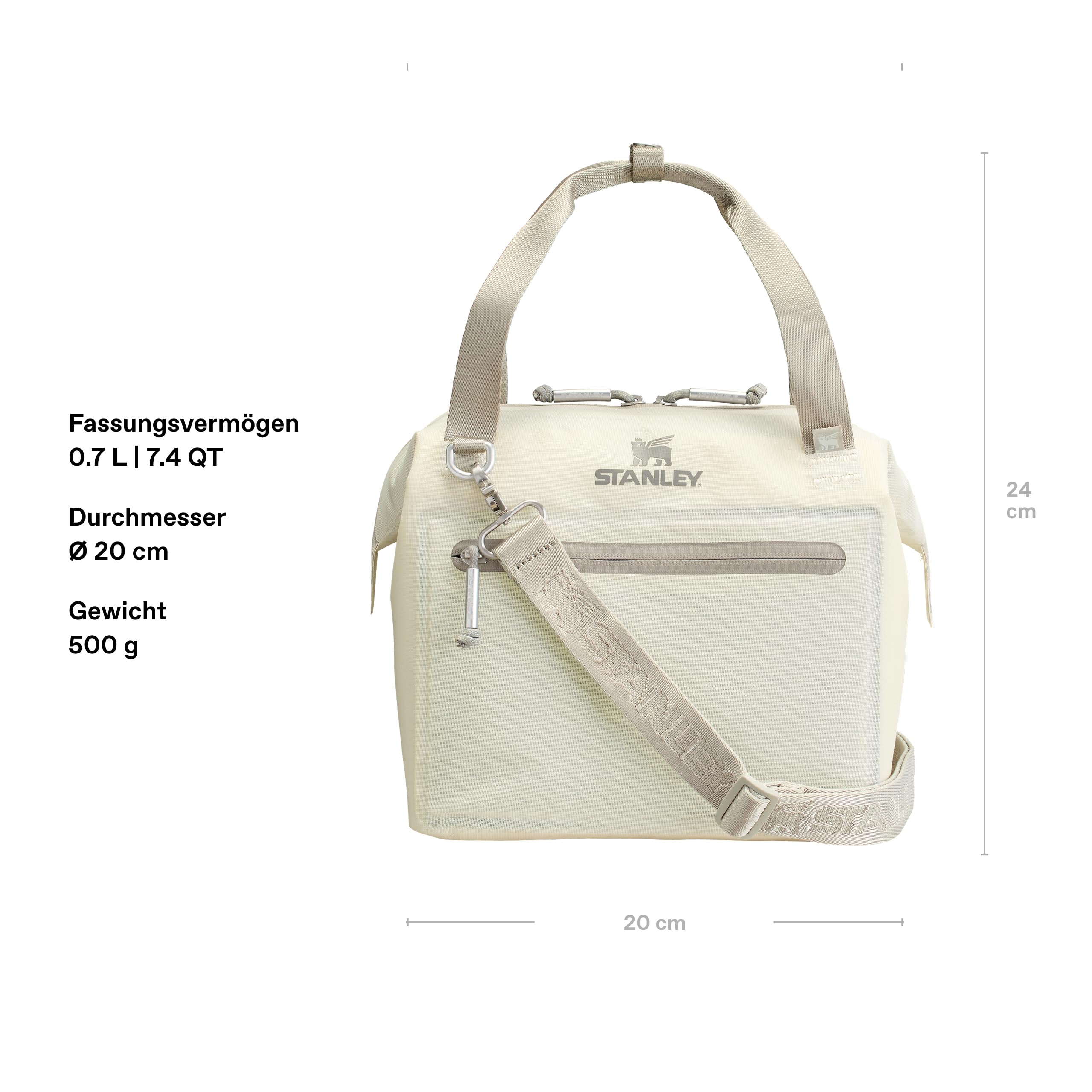 Stanley 1913 All-Day Julienne Maxi Cooler - 100% Recyceltes Polyester - Tragegriff - Reißverschlussöffnung - Anpassbare Riemen - Netztaschen - Erhabenes Logo - Kontrastierende Farben