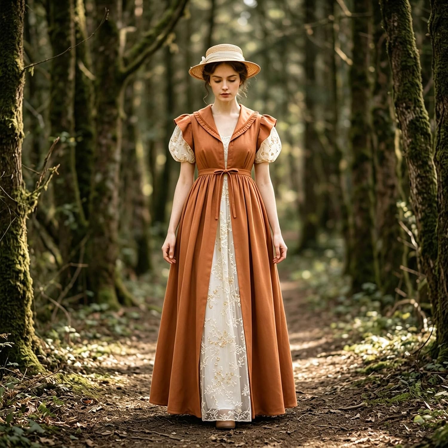 Regency Era Coat Jane Austen 1800s Empire Waist Long Jacket Costume