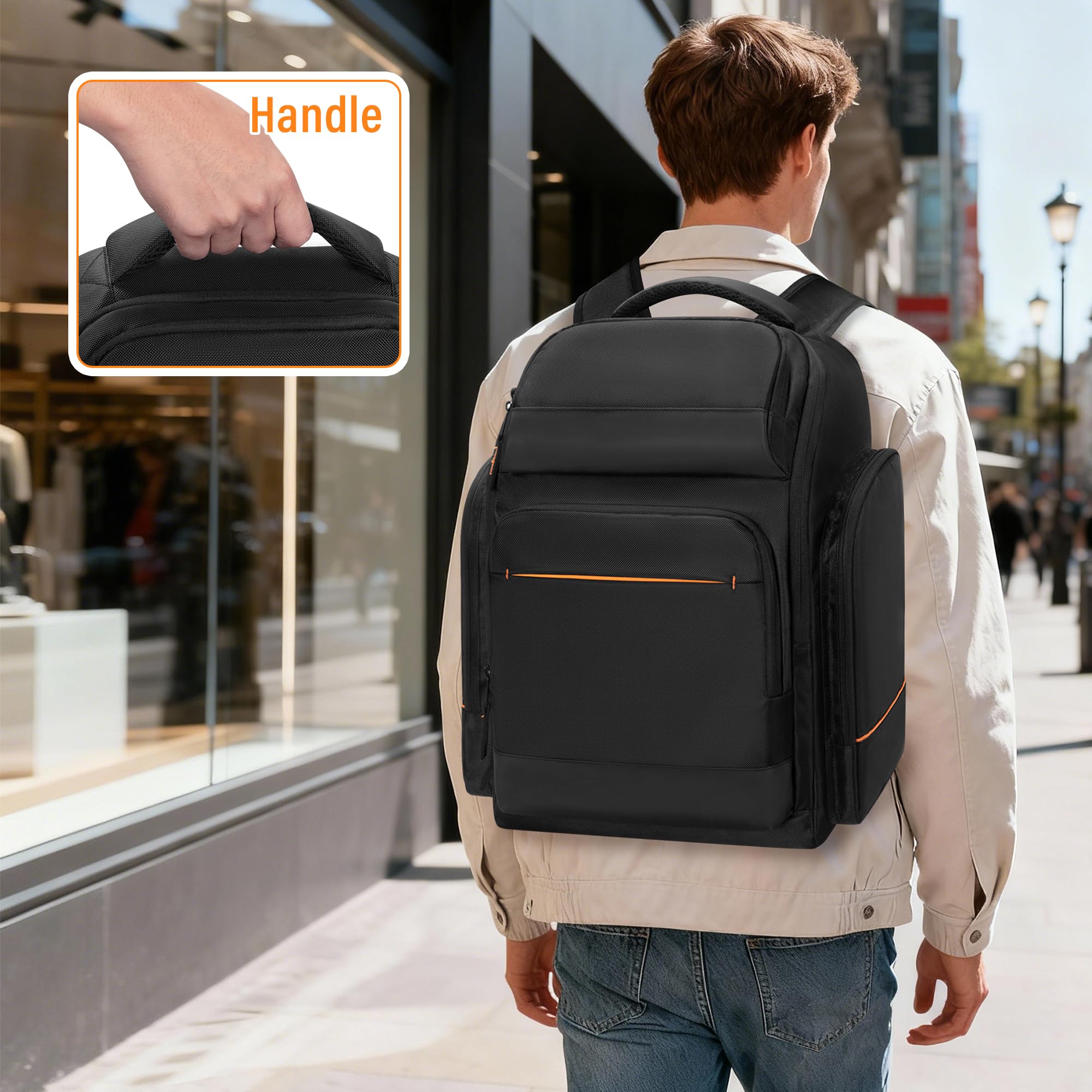Trunab Zaino per DJ con 3 Divisori Rimovibili e Scomparto per Laptop, Borsa per Controller DJ, Microfoni, Attrezzatura audio e Strumenti Musicali