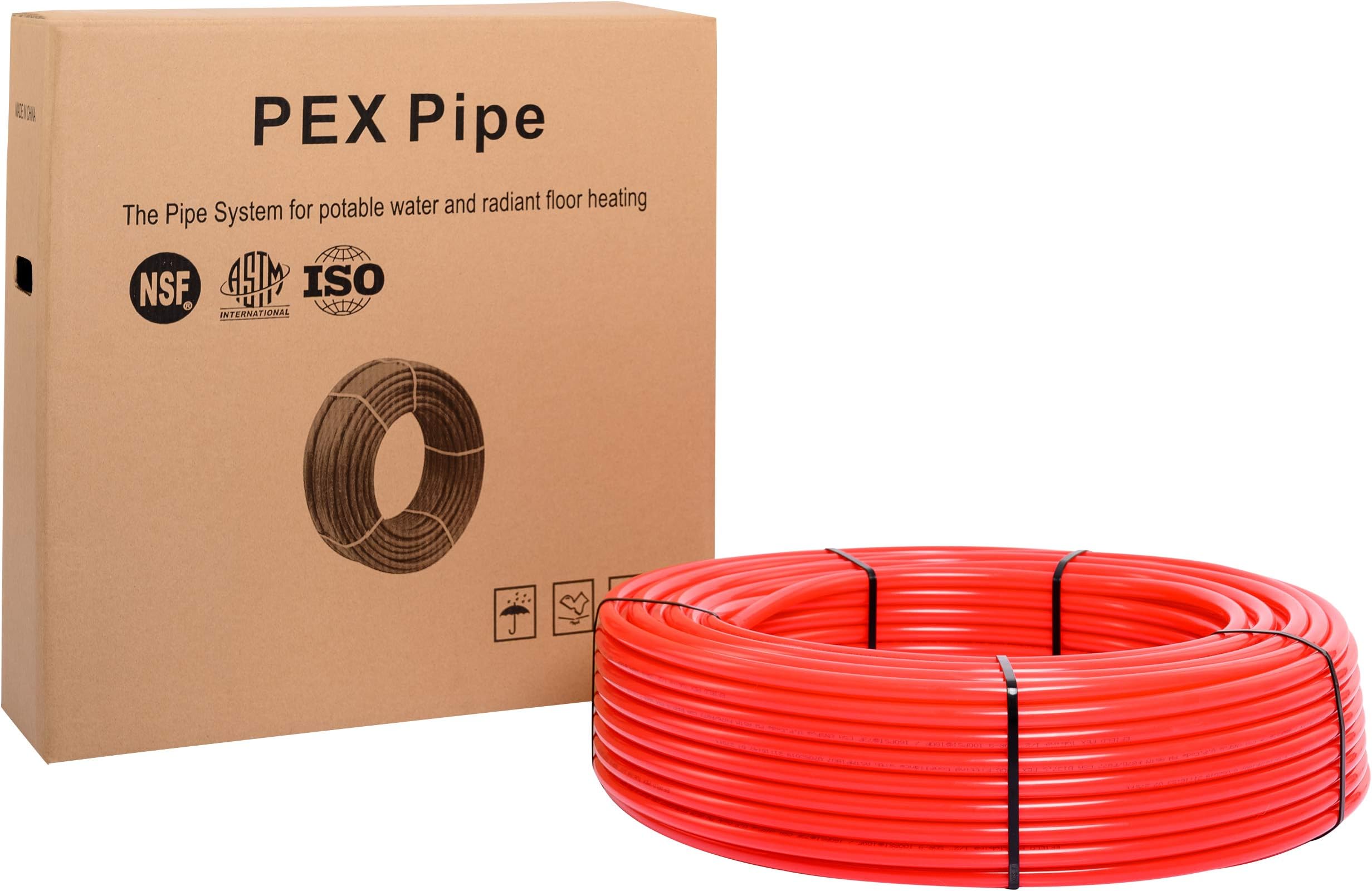 EFIELD Pex Piping Red Color in 1 Inch - 100 ft Length for Potable Water - Non-Oxygen Barrier Piping for Hot/Cold Water - Plumbing and Heating Applications - Flexible for Easy Install or Repair,(B-5)