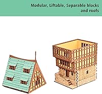Vista 2 de Casa en Fila Ámbar, kit de construcción de madera DIY para adultos, adecuado para jugar - Realista