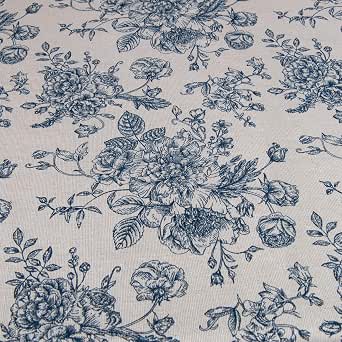 Linen Floral Upholstery Fabric - 1 Yard, 60 Inch Width