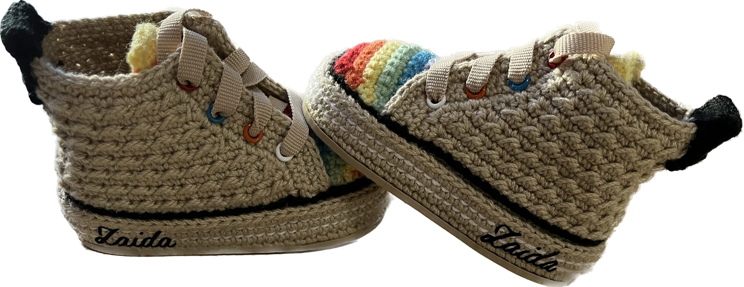 Scarpine Neonato realizzate con Uncinetto. Scarpe/Scarponcini Sportivi per Bebè, Lavorati all'Uncinetto Disponibile in Tutte Le Taglie Bambino Ti regaliamo Il Nome del Bambino inciso