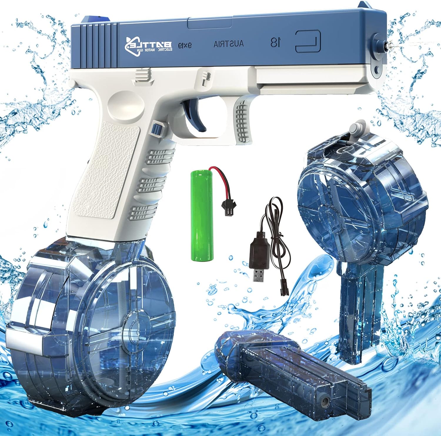 Allike Electric Water Gun, 2023 Latest and Coolest, Rechargeable Water