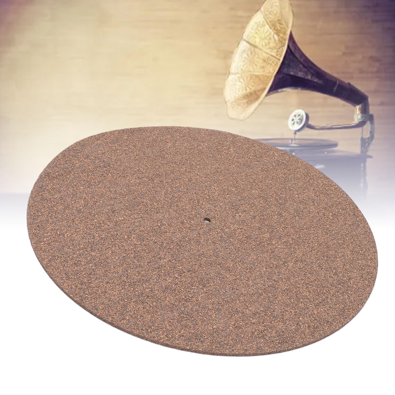 Alfombrilla de Corcho para Tocadiscos, Kit de Limpieza de Discos con Material de Corcho Suave y Solución Limpiadora de 10 Ml, Cepillo de Limpieza de Discos, Kit de para