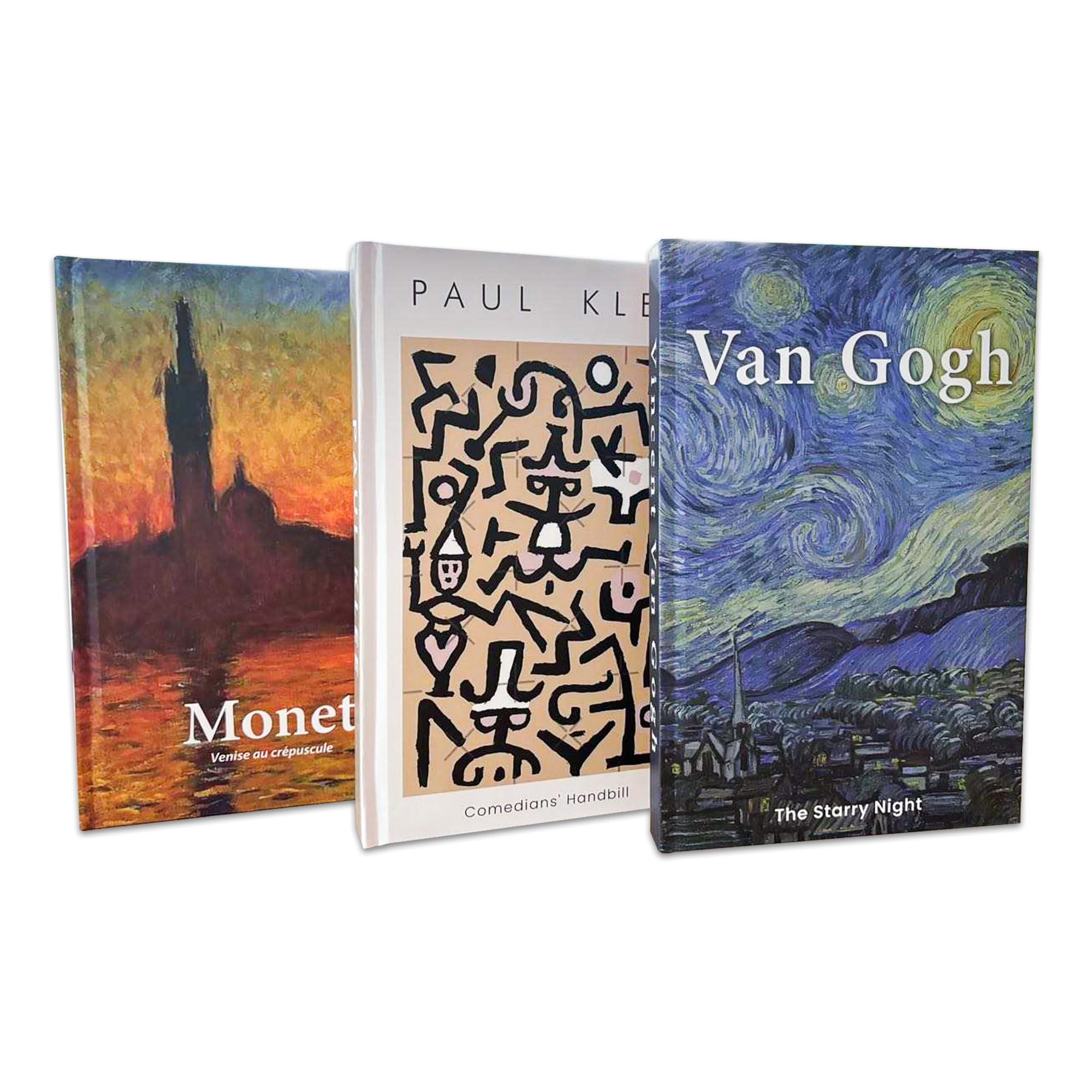 TEB Enterprise Artworks Inspired Decorative Books for Home Decor-Set of 3 Decor Books with Blank Pages-Display as coffee table decor or in any room as decor-Hardcover Book-Size 2.4"D x 6.0"W x 9.1"H