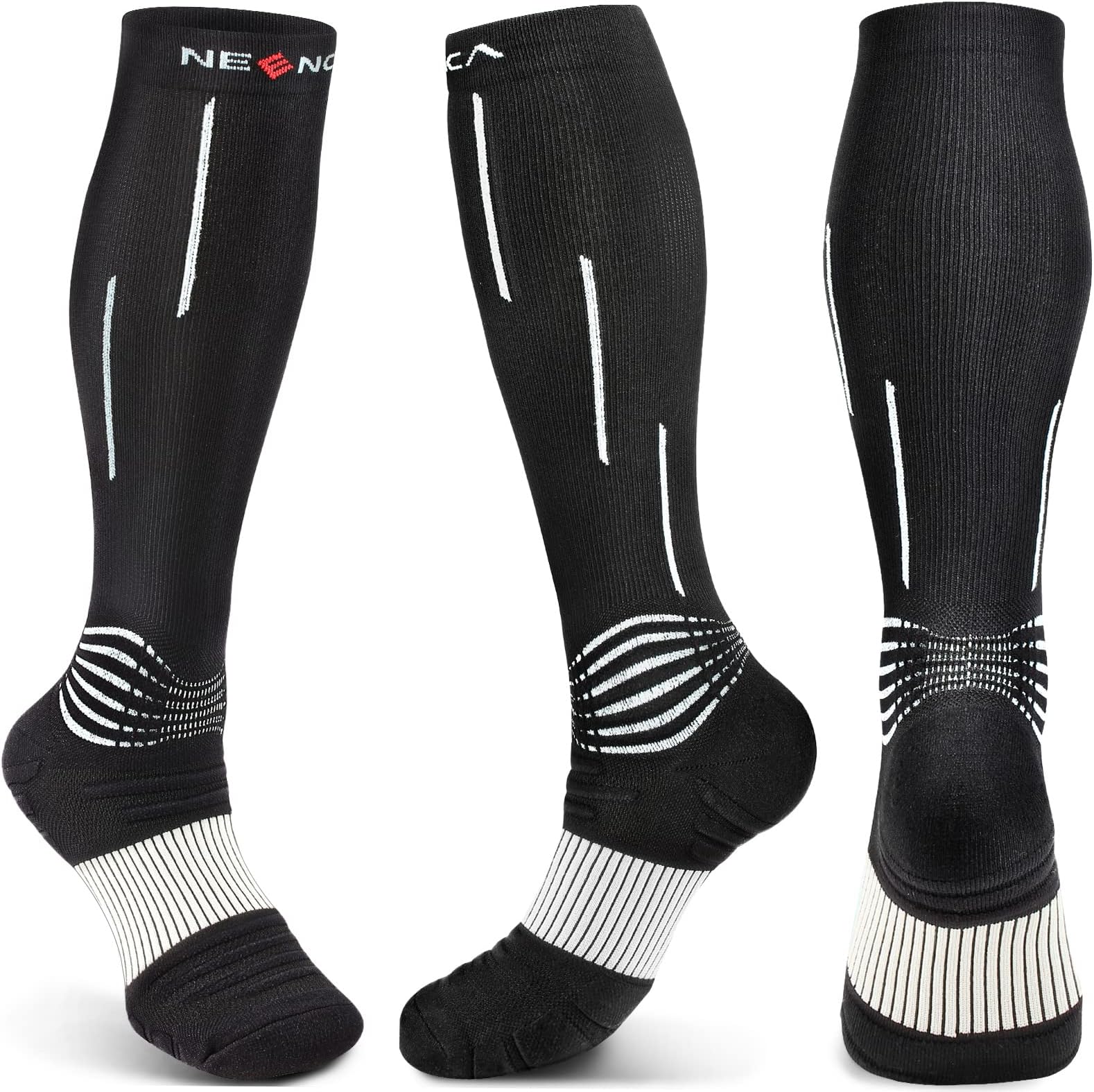 NEENCANEENCA Compression Socks, Medical Athletic Calf Socks for Injury Recovery & Pain Relief, Sports Protection—1 Pair, 20-30 mmhgOEKO-TEX STANDARD 100