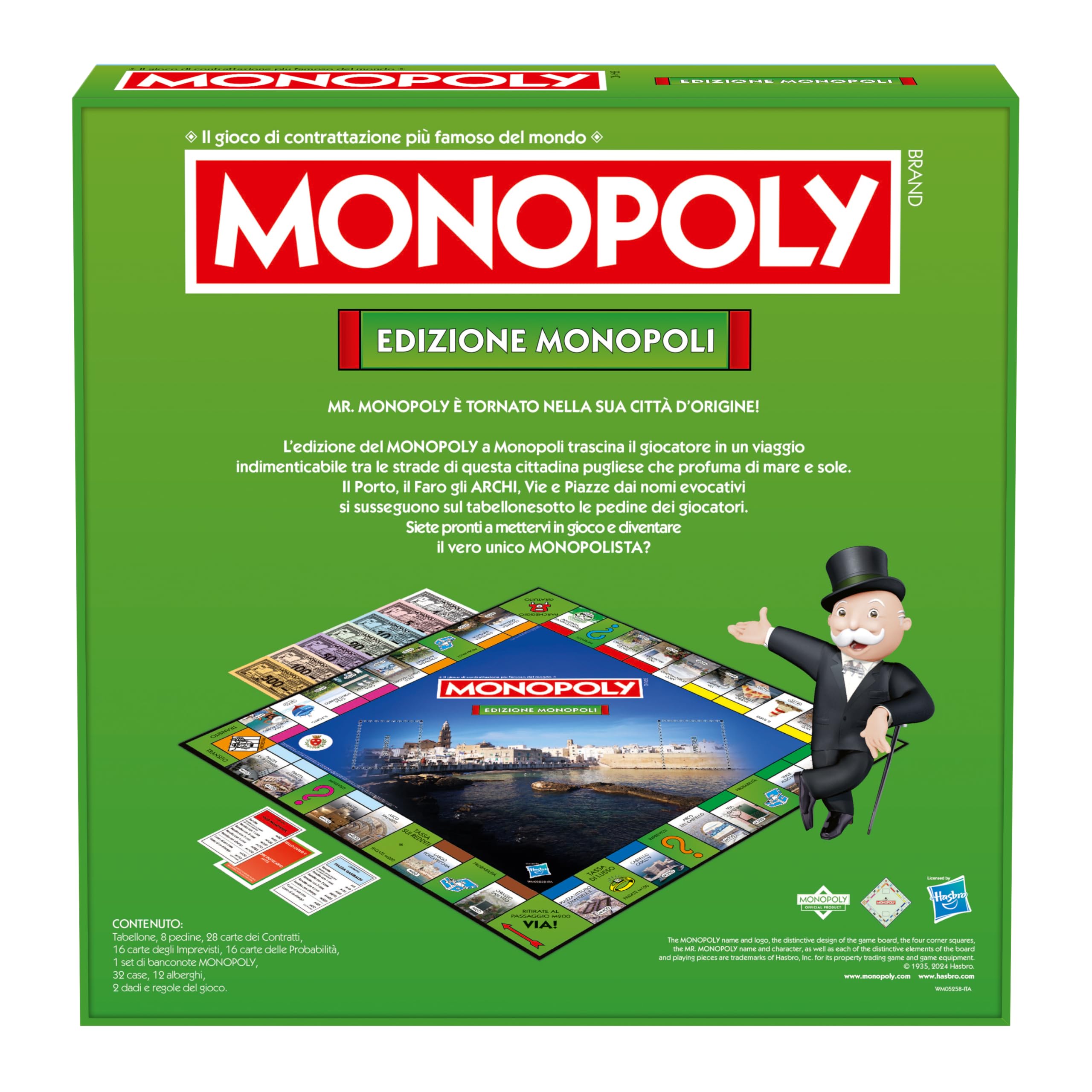 Monopoly Classico Italiano Edizione Città di Monopoli - Gioco da Tavolo per 2-6 Persone, Adulti e Bambini, Età 8+