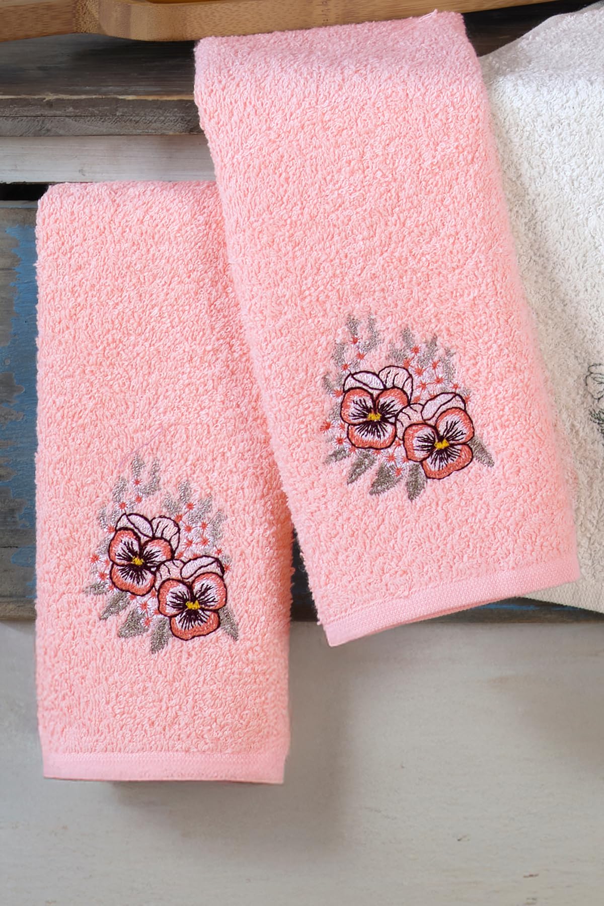 SODEF Serviettes de Cuisine Lot de 6 – 100% Coton Doux et Absorbant | Serviettes d'invités | Idéal comme Cadeau de Mariage | Rose - Rose