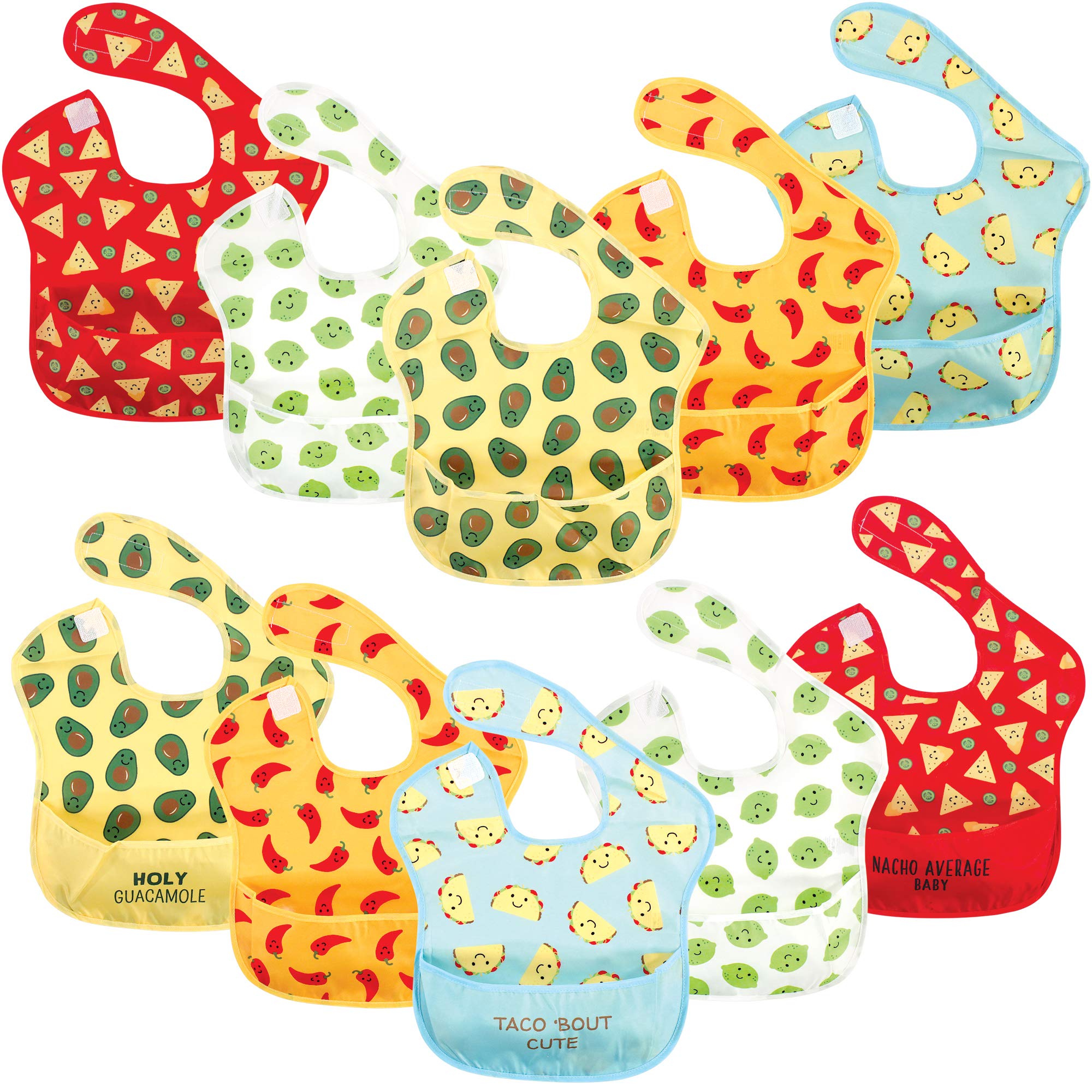 Hudson baby Chusteczka uniseks niemowlę Water Resistant Bibs, 5 Pack