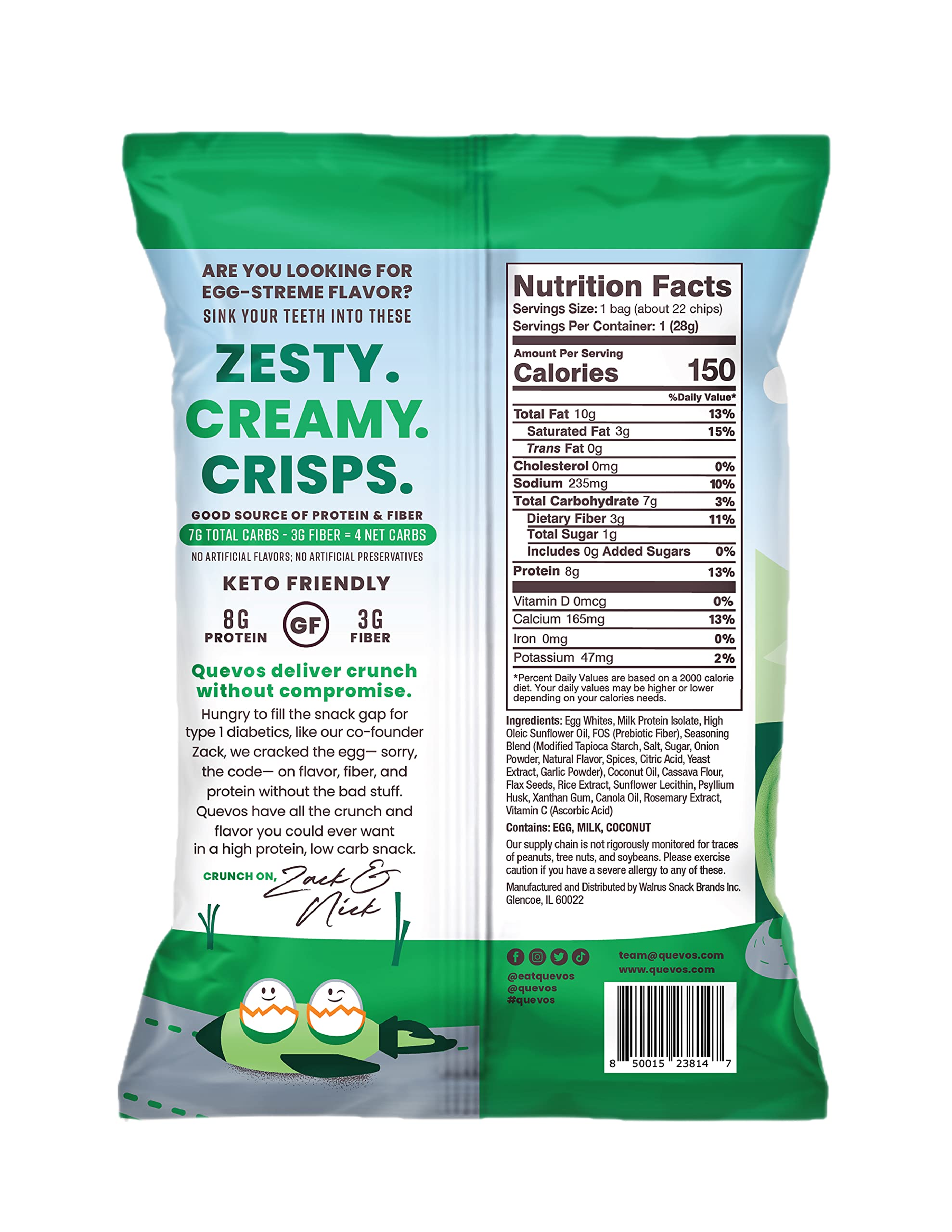 Buy Quevos Egg White Chips The Original Low Carb Egg Crisps, Crunchy