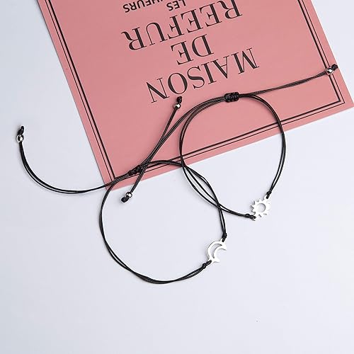 Miniatura 4 de morniface Pinky Pomise - Pulseras a juego a distancia, brújula de elefante, pulsera infinito para mejores amigos, pareja, familia, mujeres y hombres