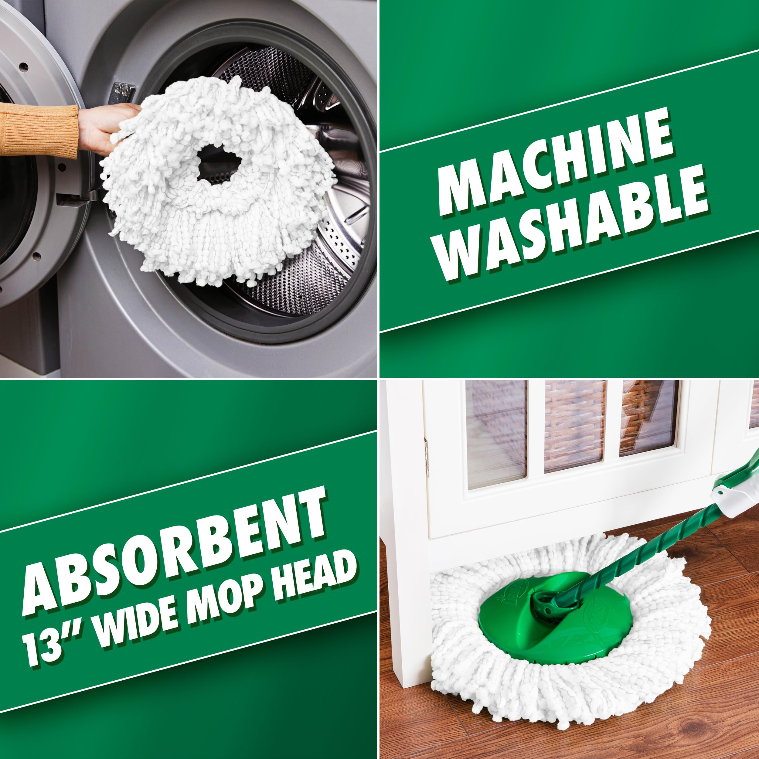 Libman Tornado - Sistema de mopa giratoria más 3 Cabezales de Repuesto | Mopa y Cubo con Juego de escurridor | Mopa giratoria | Mopa giratoria | Mopa Libman | Mopa para Limpieza de Suelos | Mopa de