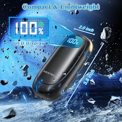 Miniatura 55 de Calentadores de manos recargables, paquete de 2, calentadores de manos eléctricos de doble cara, máximo 131 ℉, 20 horas, calentador de bolsillo a