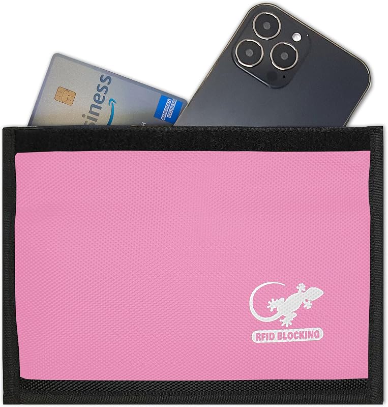 Bolsa Faraday Gecko Travel Tech para Celular e Chave Automotiva, Bloqueio de Sinais GPS, RFID, Wi-Fi e Bluetooth, Nylon, LIGHT PINK
