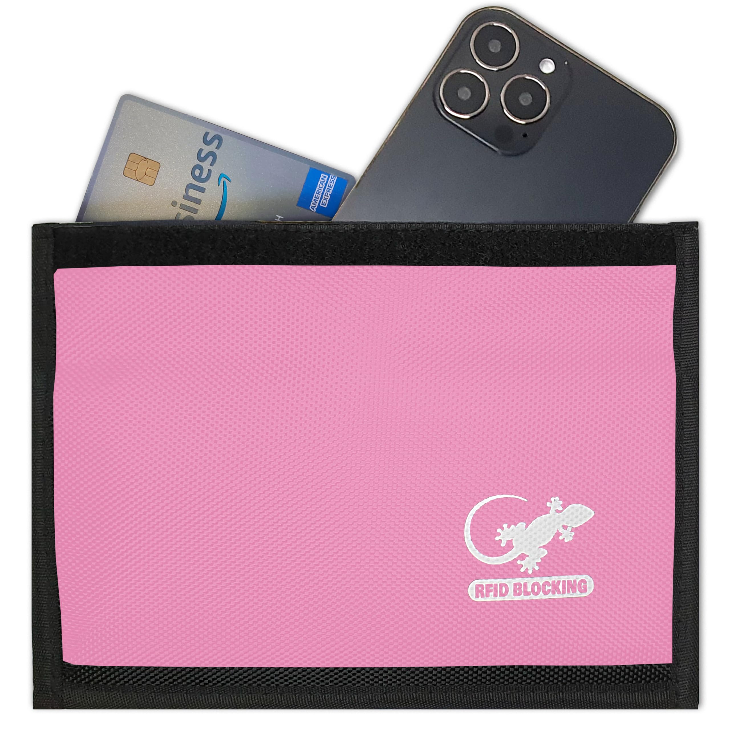 Gecko Travel Tech Faraday Bag Anti-Tracking GPS RFID Car Key Signal Blocker Wallet Shielding Pouch Protective Case for Cell Phone Car Key FOB, Data Privacy, Electronic Device Security (LIGHT PINK)