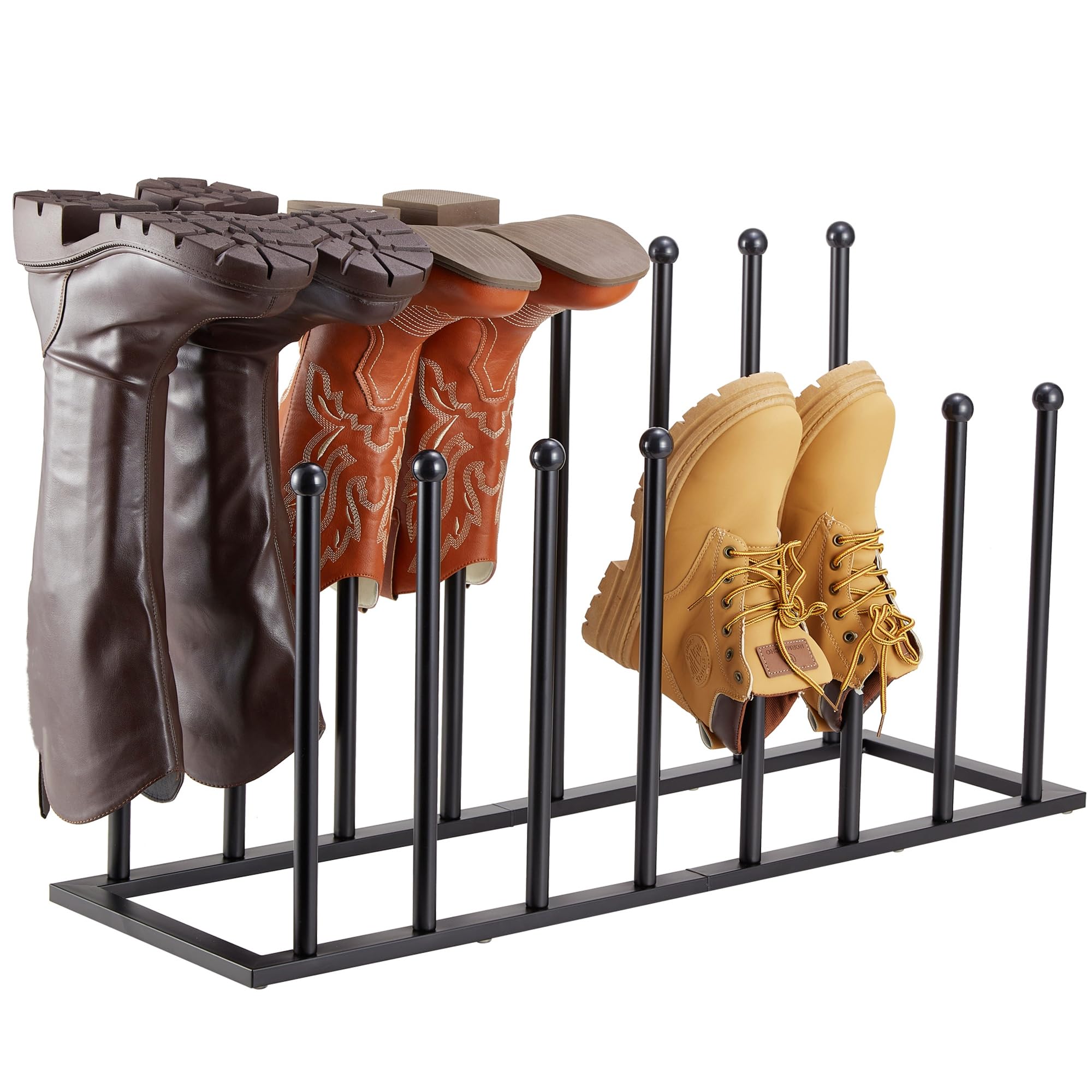 Photo 1 of ***PARTS ONLY***
Housen Solutions Boot Rack Organizer for Tall Boots, 8 Pairs Metal Free Standing Shoe Rack, Black Shoes Boot Organizer Holder Stand for Closet, Entryway, Garage