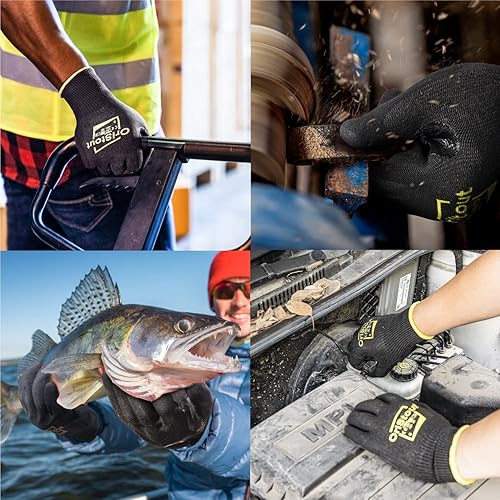 Miniatura 2 de toolant Guantes de trabajo resistentes a cortes Nivel 6, para pantalla táctil, revestimiento de nitrilo arenoso, agarre firme, para almacén, talla,