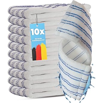 10 x Professional Microfibre Mops for Commercial Use Mop for 50 cm Mop Holder Mop Covers with Abrasive Strips Professional Bag Covers Also Available as a Pack of 100
