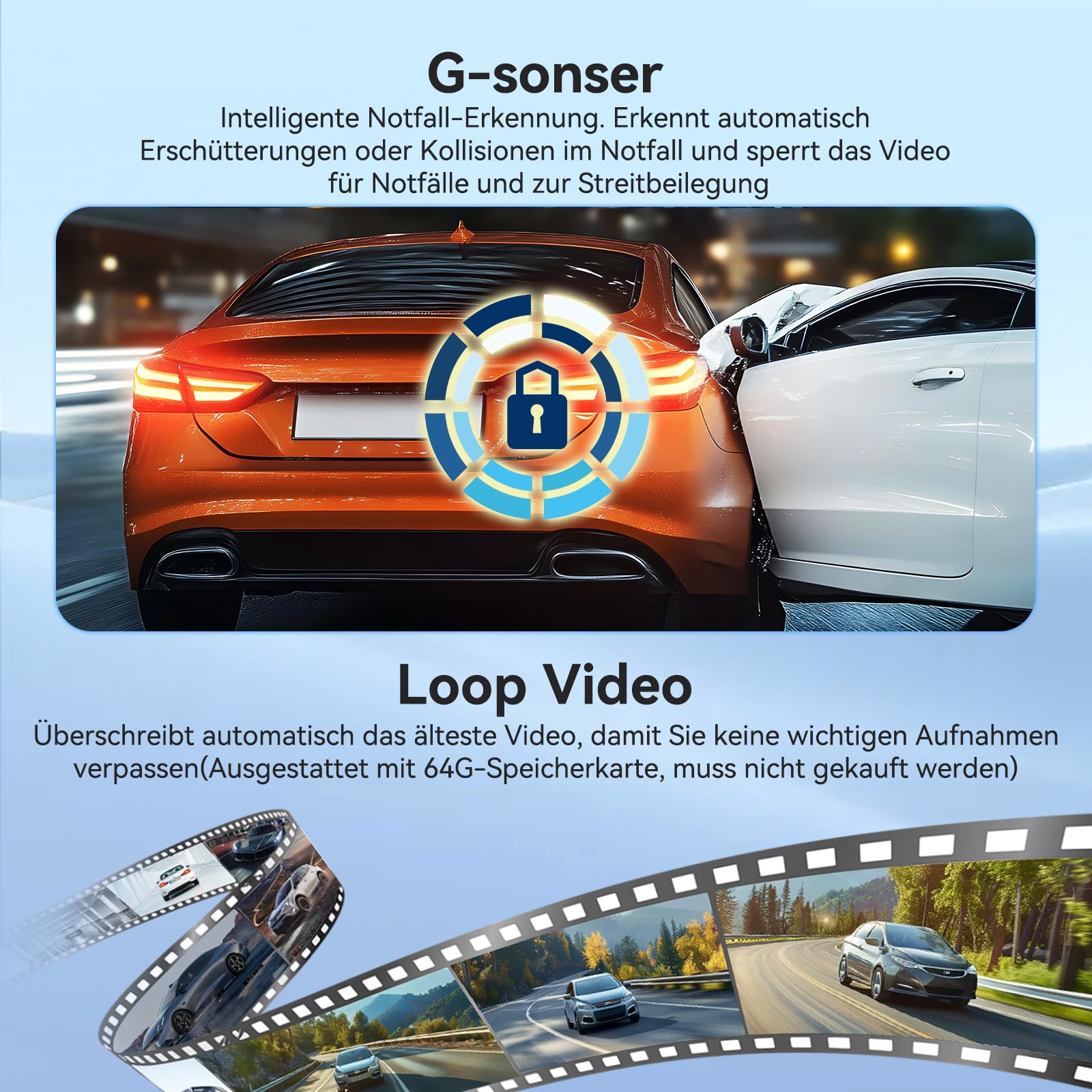 Herilary 12 Zoll 4K Rückfahrkamera Spiegel mit Wireless Android Auto CarPlay, Dashcam Spiegel mit G-Sensor, Loop-Aufnahme, Einparkhilfe, Bluetooth, Mirror Link, AUX, SD-Karte, WDR, HD Touchscreen