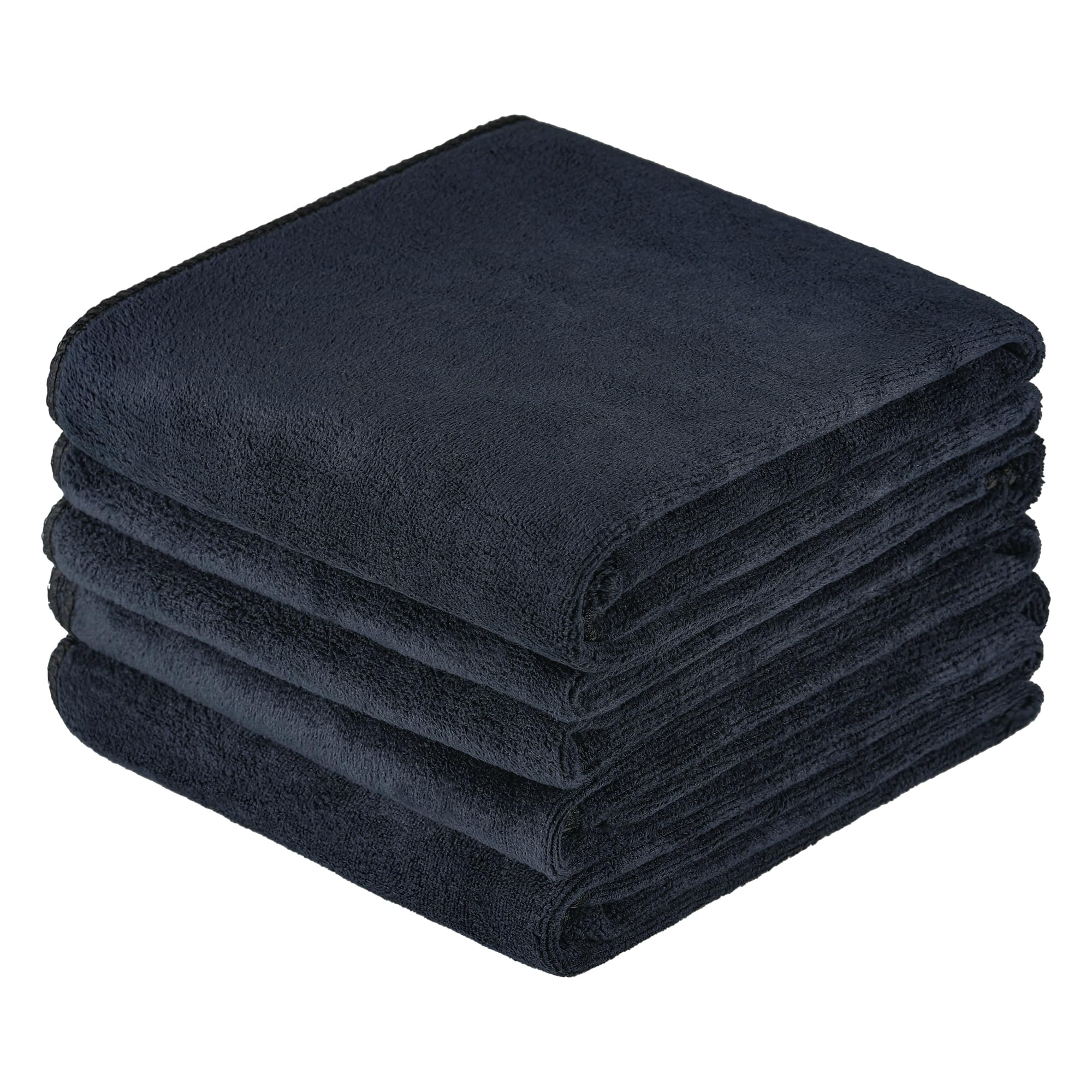 Starvortex 4 Pack Gym Towels, 75 x 35cm Microfibre Gym Towel for Man Women, Skin-friendly Sweat Towels for Gym, Super Absorbent Quick Dry Towel, Double-sided Fleece, For Fitness, Camping (Black)-image-12