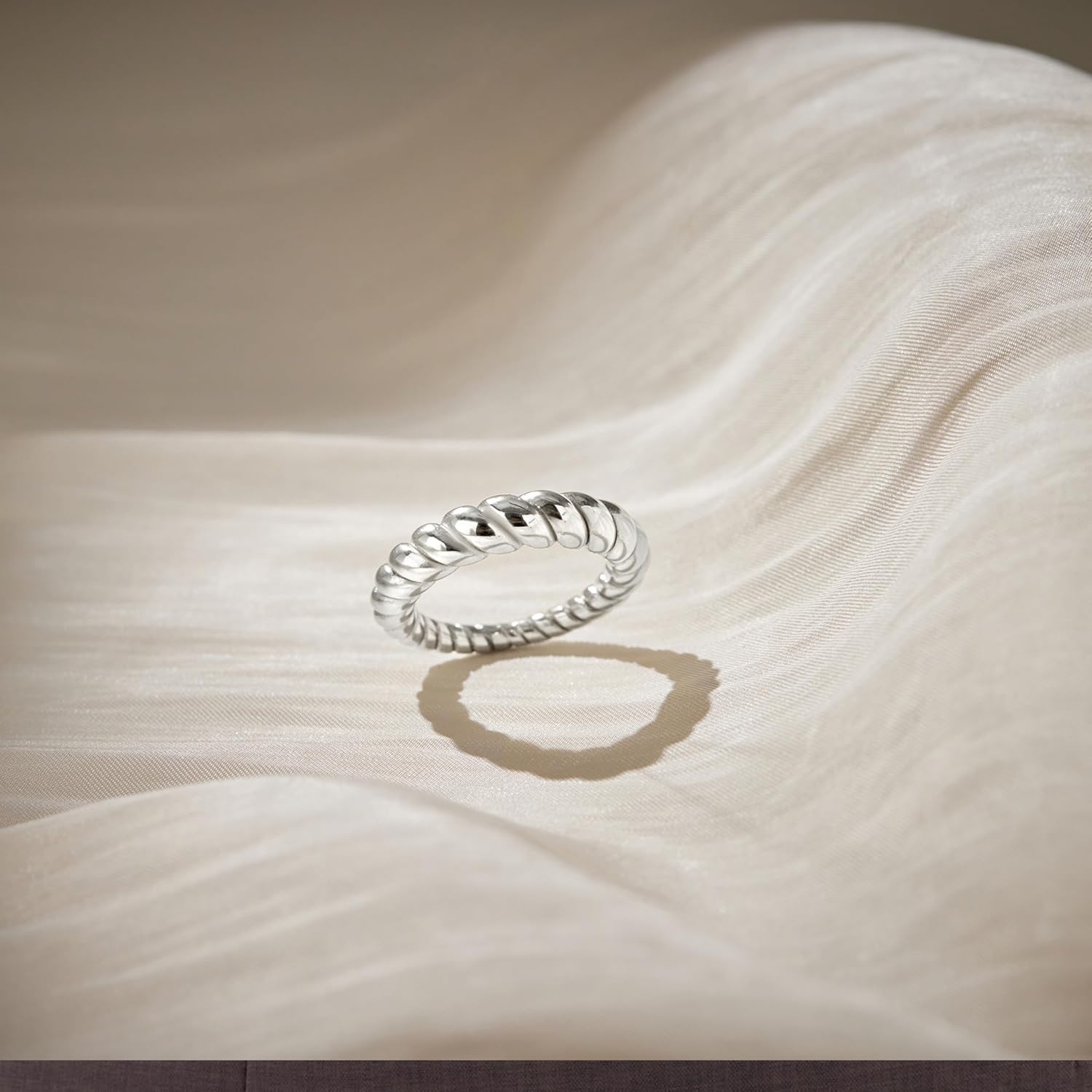 Non Tarnish Gold Chunky Rings for Women, 14K Gold Plated Statement Dome Rings Stacking Silver, Adjustable Mens Eternity Wedding Band Mixed Metal Jewelry Size 3-13 - Image 5