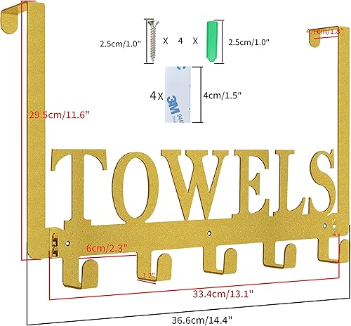 Miniatura 5 de Ganchos para colgar sobre la puerta, toallero para baño, para colgar en la puerta, toallero, ganchos para dormitorio, cocina, piscina, playa,