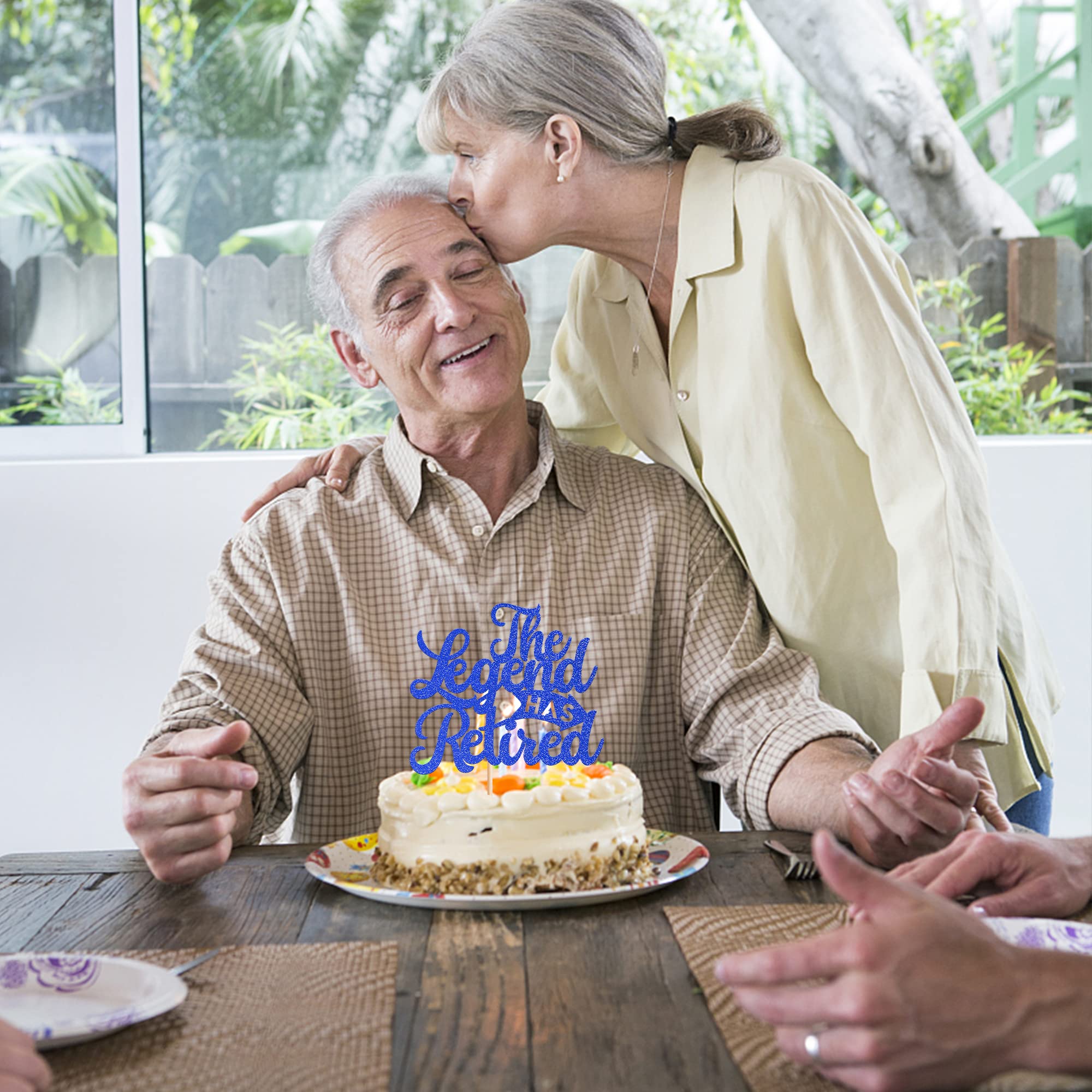 Cake Topper 'The Legend Has Retired' – Glitzer-Aufstecher Für Renten-Party, Abschiedsfeier Oder Geburtstag