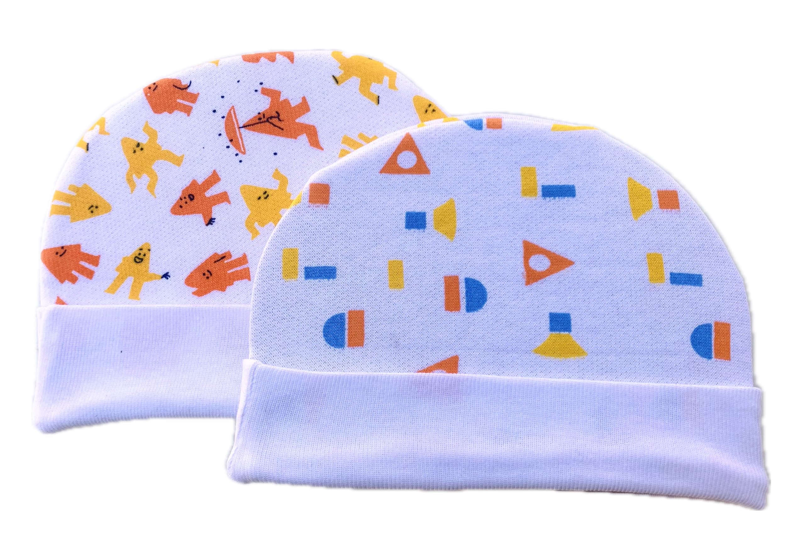 VIN® Newborn Baby Boy - Girl Soft Cotton Headwear Pack of 2 for 0-6 Months | Useful Baby Shower Gift |Infant Apron Gift Set-image-29
