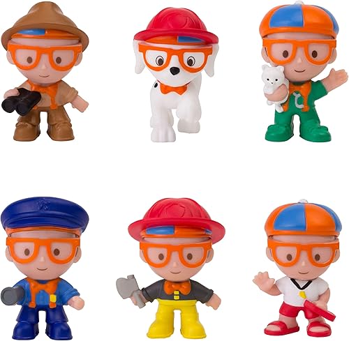 Blippi Mini Heroes Squishables Mystery 6 Pack – Figura de juguete de personaje de 2 pulgadas: oficial de policía, salvavidas, veterinario, bombero,