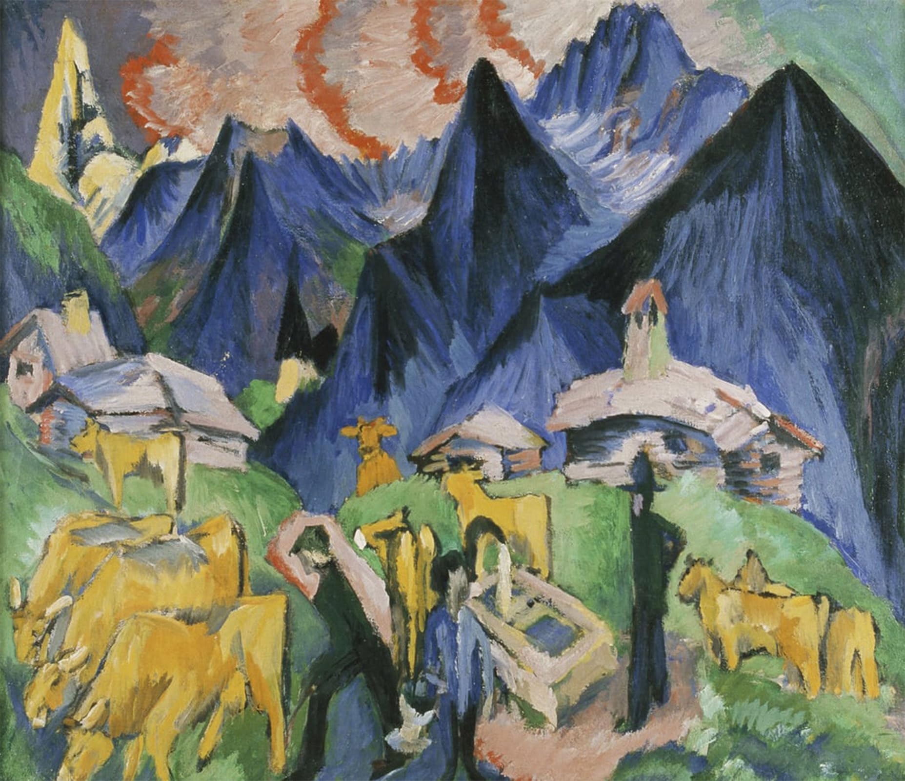 POSTERIIk Vintage Art Print Images Pictures Print Sick in the Night by Ernst Ludwig Kirchner Modern Colour Posters for Office Home Decor 60x90cm