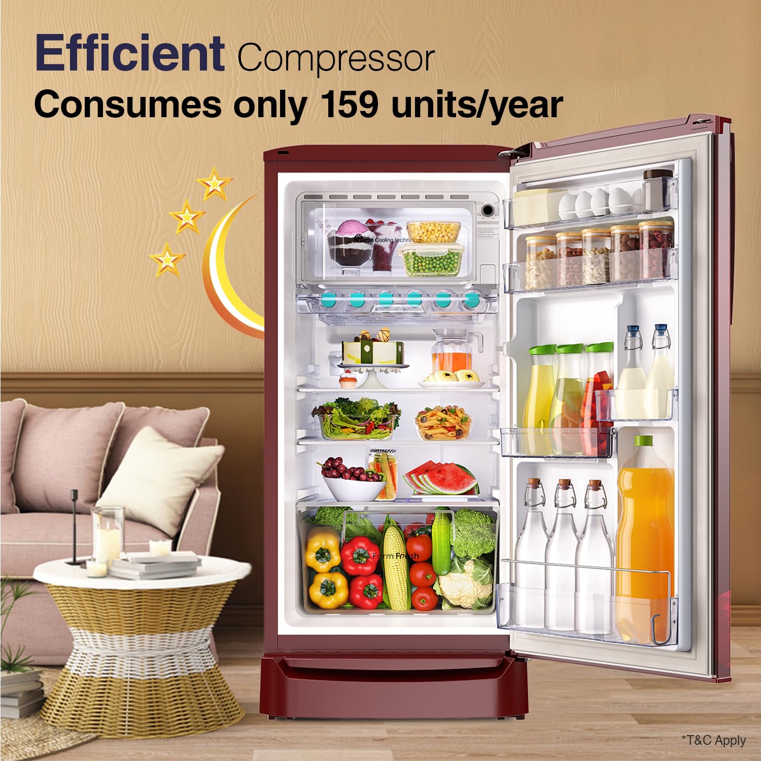 Godrej 183 L 3 Star Farm Fresh Crisper Technology With Jumbo