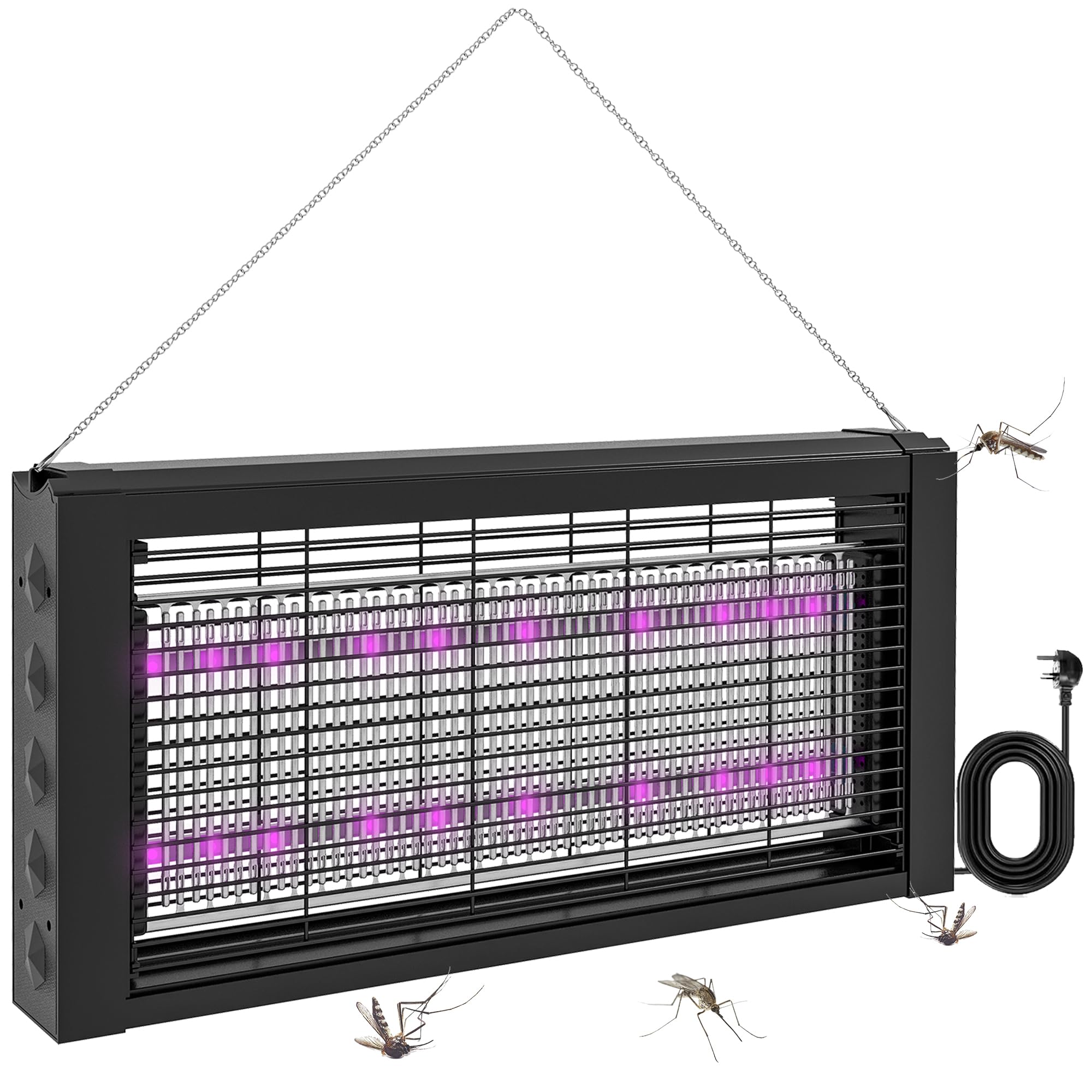 HOMCOM Lampe LED Anti Insectes Puissant 8W, Anti Moustique Efficace pour intérieur, pièce jusqu'à 60m², à Poser ou à Suspendre