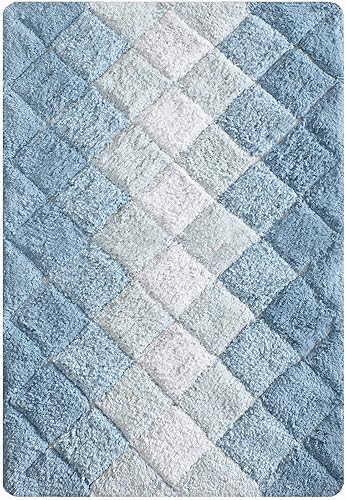 Miniatura 4 de Ramanta Home Juego de 2 alfombras de baño 100% algodón, antideslizantes, súper suaves, absorbentes, para baño, ducha, bañera, cocina, entrada