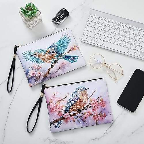 Miniatura 5 de Geyoga 2 unidades de monederos de pintura de diamantes 5D DIY diamante pintura bolso de mano arte diamante bolso de mano bolsa de mano para mujeres