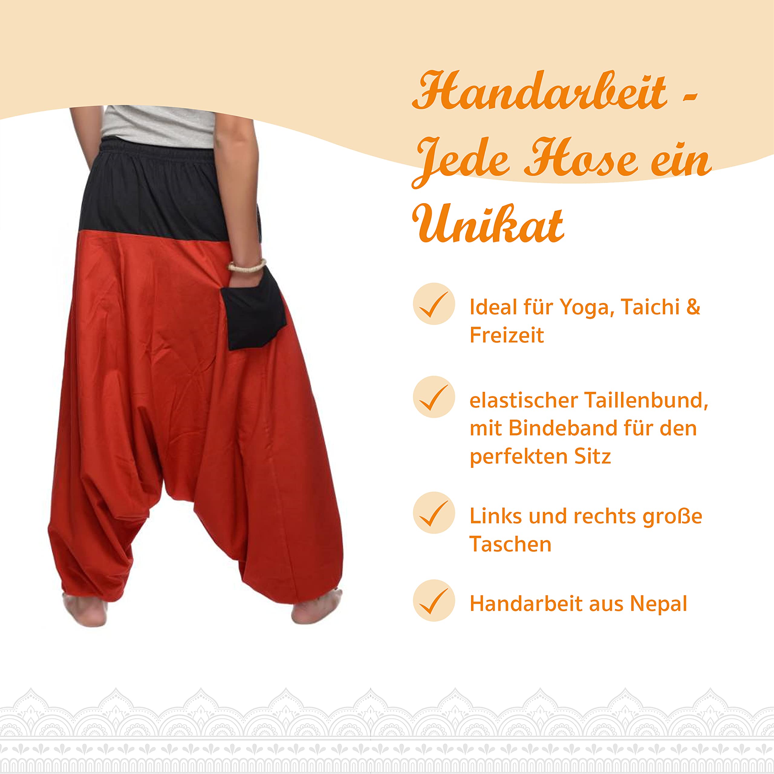 Simandra Pantalón Harén, Pantalones Bombachos para Mujeres y Hombres, Moderno Algodón
