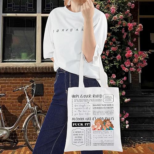 Miniatura 6 de LEVLO Bolsa de lona divertida de Frankie Bergstein para fanáticos de Frankie Bergstein, bolsa de hombro con texto en inglés "Grace