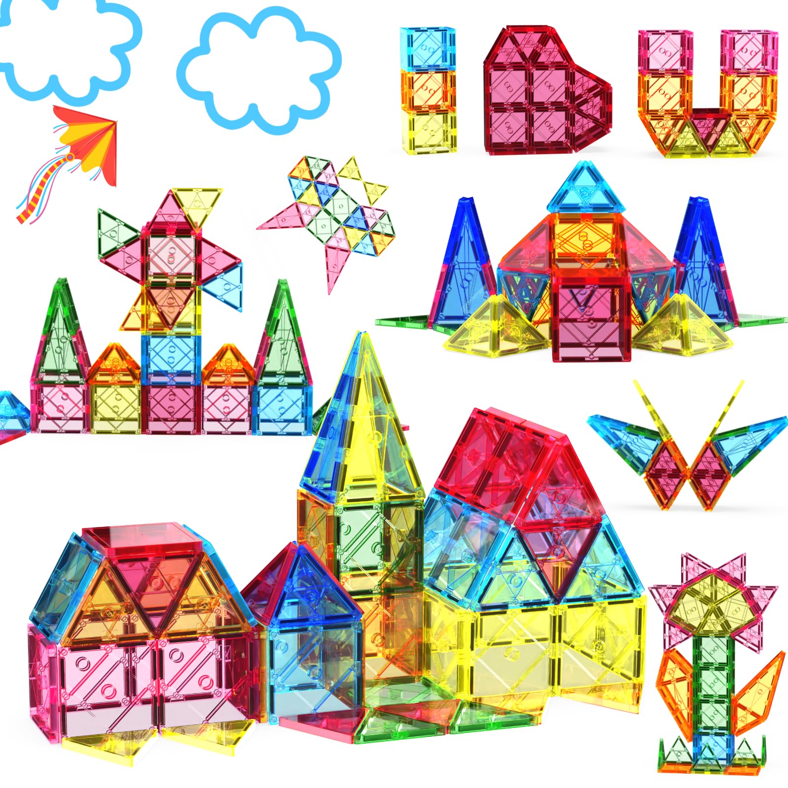 AOMIKS 69-teiliges Magnetfliesen-3D-Bausteinset