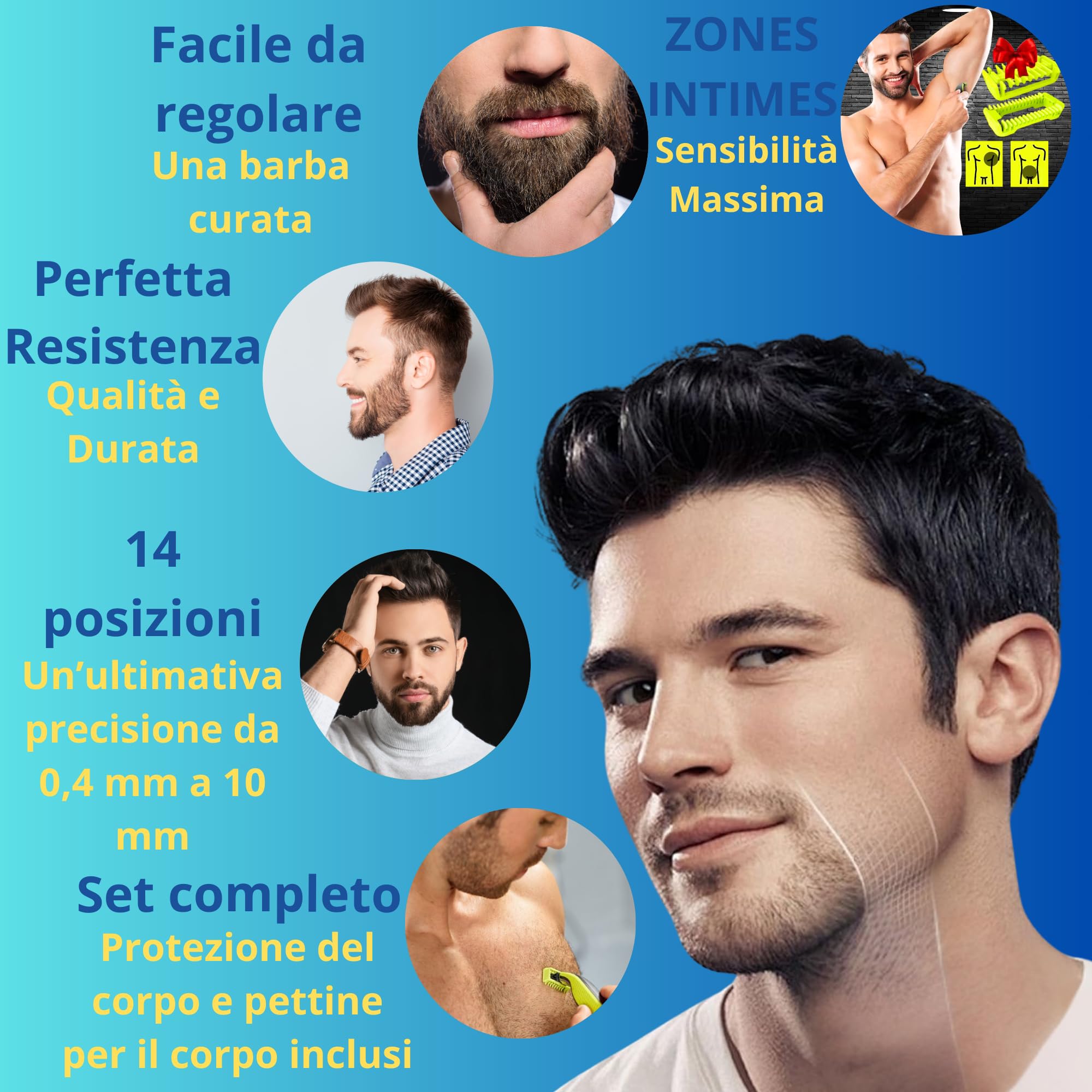 Zoccolo brevettato V2 compatibile con One Blade Visage+Corpo QP2520,QP2530,QP2620,QP2630,QP27xx,QP28xx, con protezione pelle, pettine corpo, spazzola - Euipo Patent : 015048382-0001