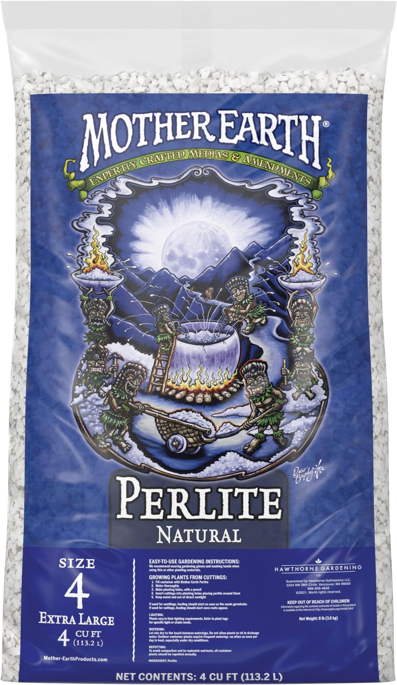 Mother Earth Perlite Natural, Size 4 Extra Large, 4 cu. ft.