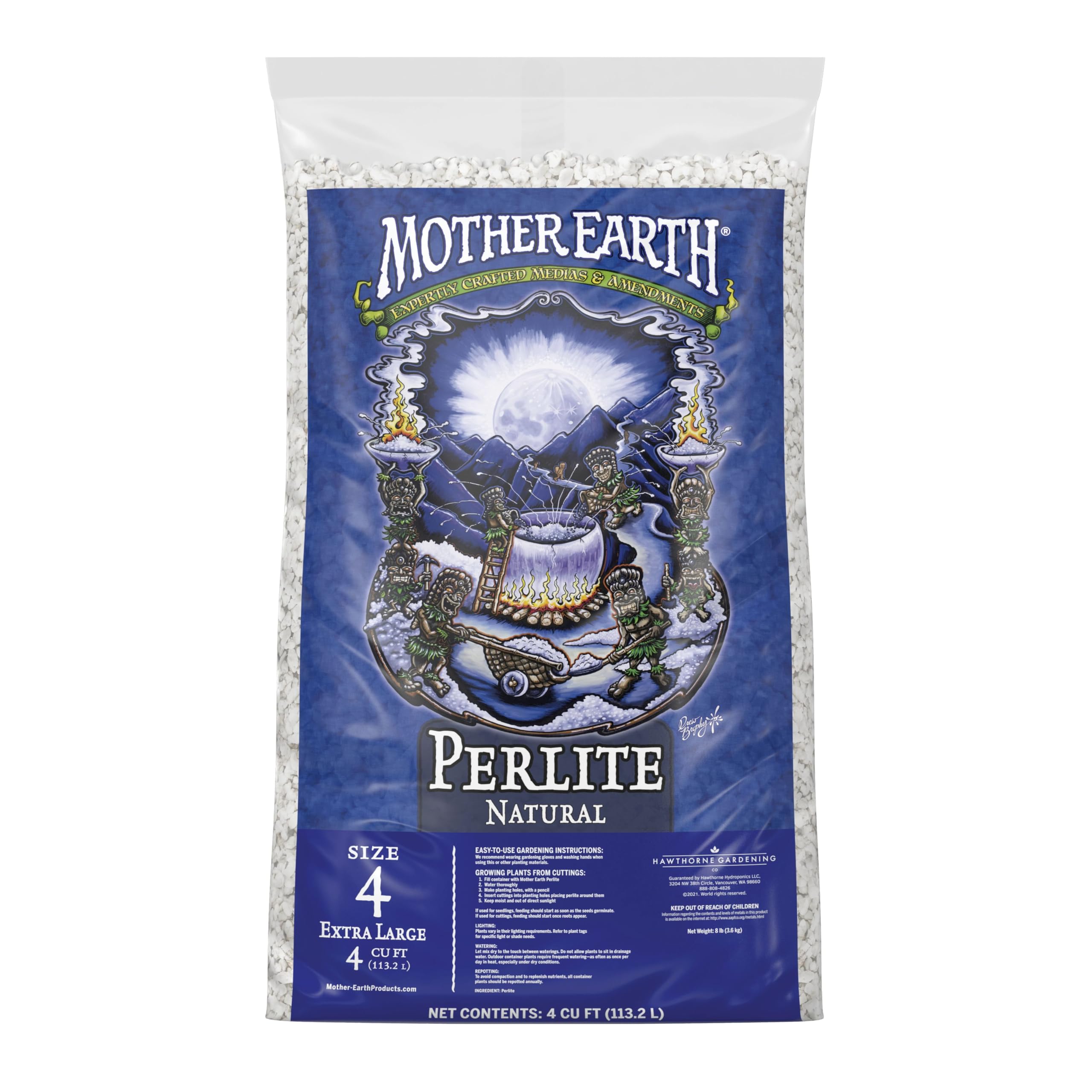 Mother Earth Perlite Natural, Size 4 Extra Large, 4 cu. ft.