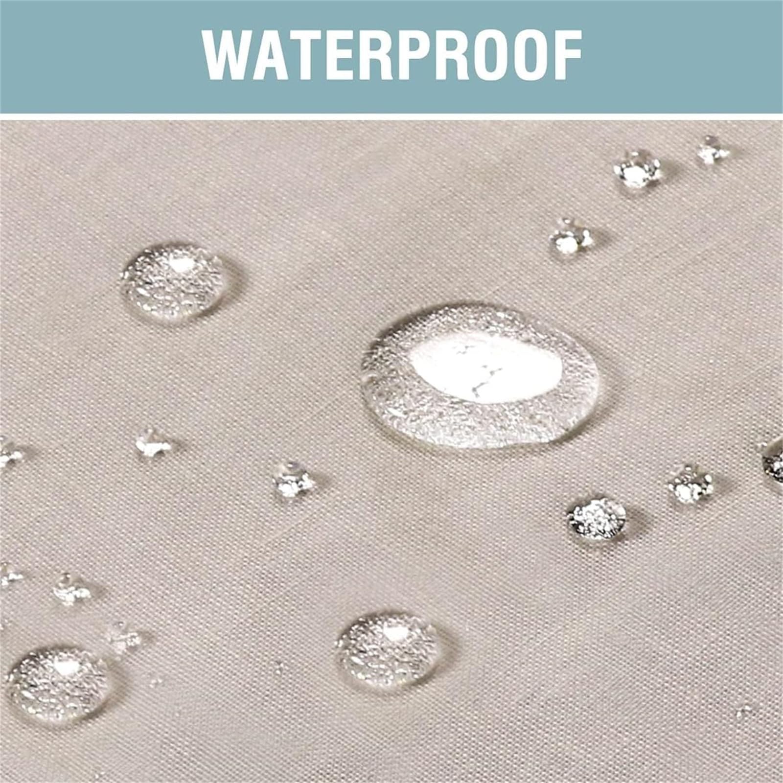 Outdoor Gardinen Wetterfest Halbtransparent Outdoor Vorhang Wasserdicht 2 Stücke Terrasse Vorhänge mit Klettverschluss Leinenoptik Outdoorvorhänge für Pavillon, 243x132 cm, Natürlich